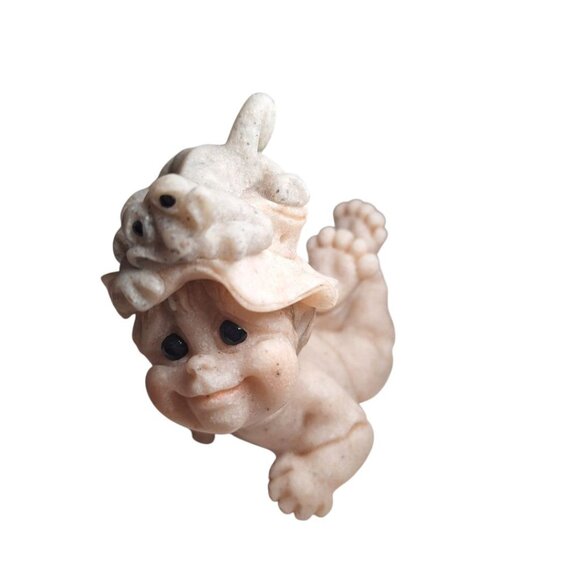 Quarry Kids Frog Child Figurine Franklin Fyfe Hitchin a Ride Vintage 2001 - Picture 10 of 10